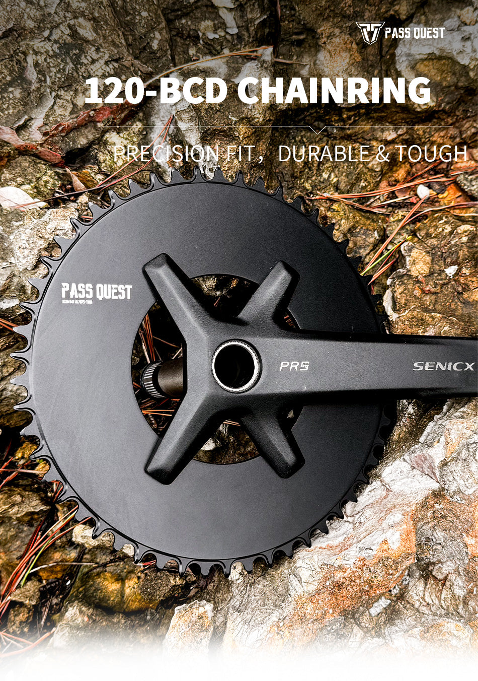 X120BCD (4-bolt AERO) for SENICX PR5 round narrow wide sprockets 38-58T
