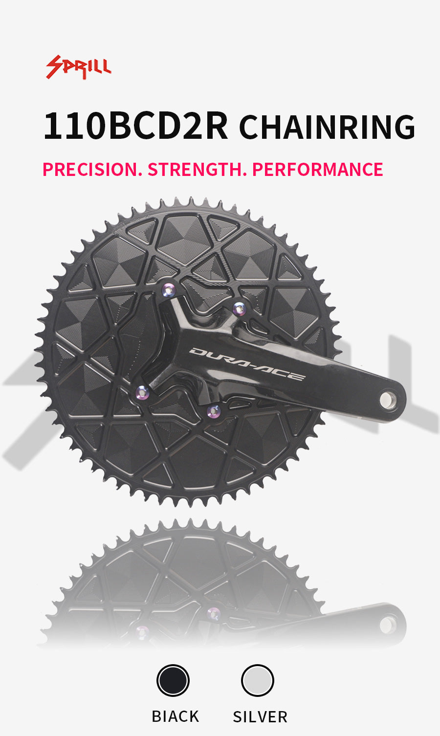 PASS QUEST fully enclosed positive and negative gears for TT riders. Thickest part 5mm. Suitable forR8100/ R9200, 54T-66T.