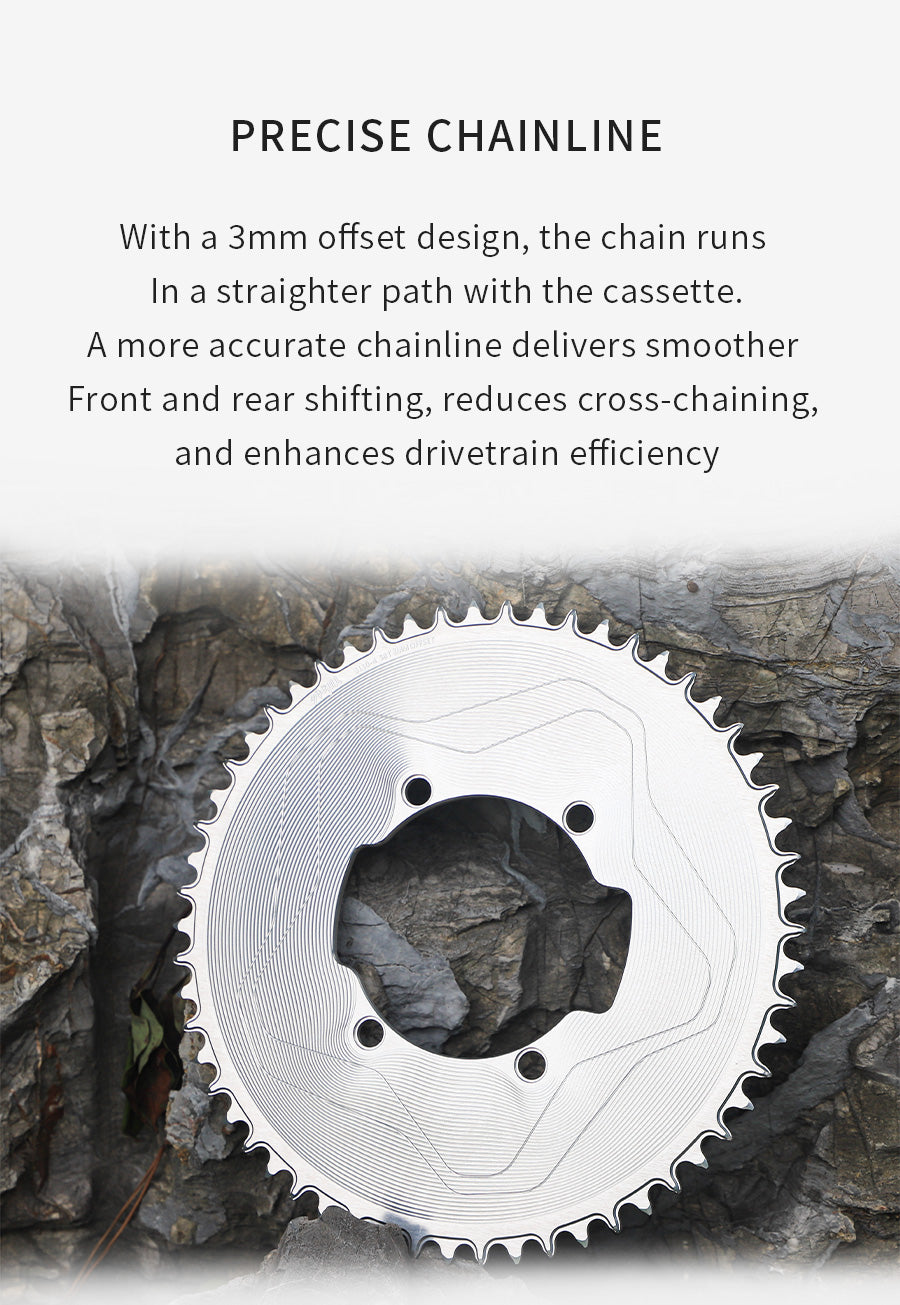 SRAM SRM7 SRM9 110BCD 3mm offset AERO Narrow Wide Chainring 46-58T