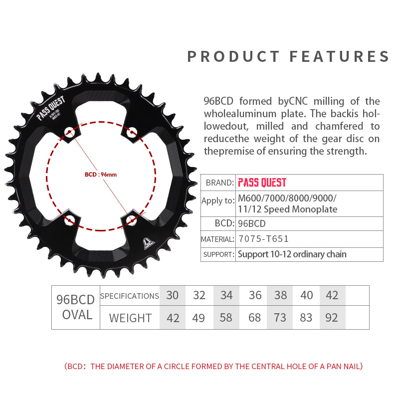 SHIMANO X96 BCD Oval Narrow Wide Chainring