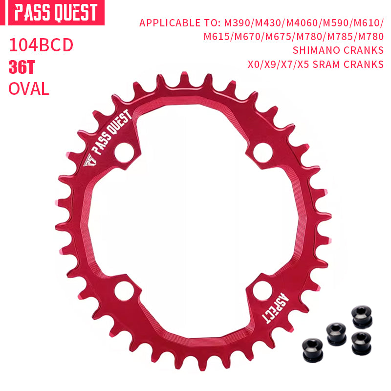 104BCD Oval Narrow Wide Chainring