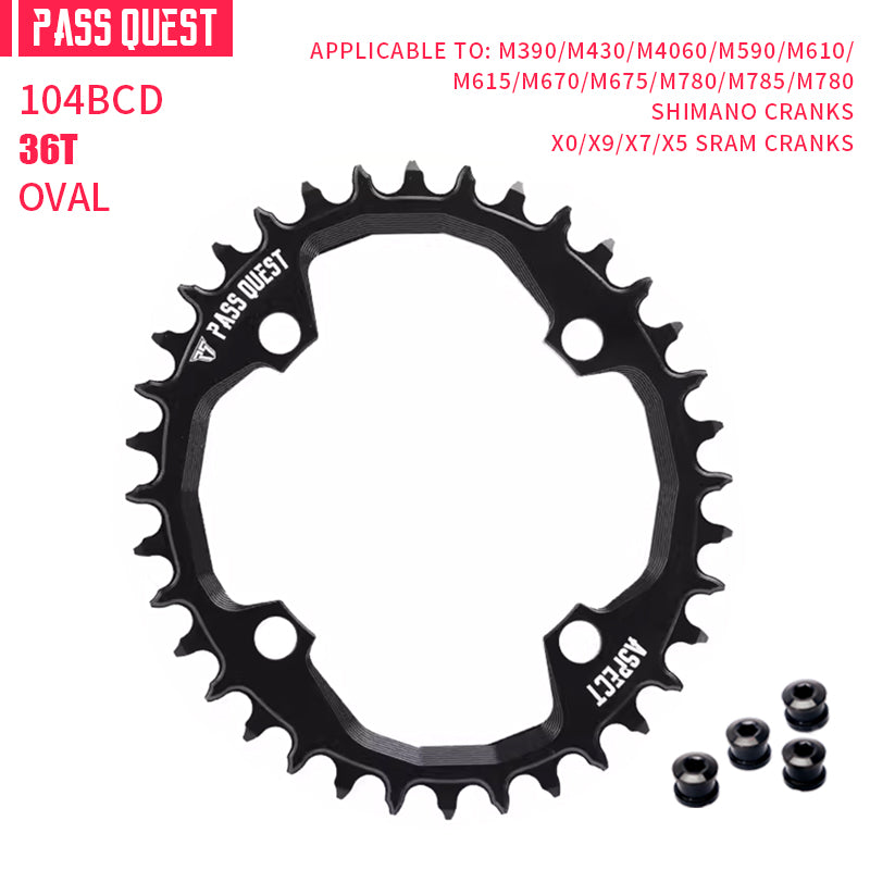 104BCD Oval Narrow Wide Chainring