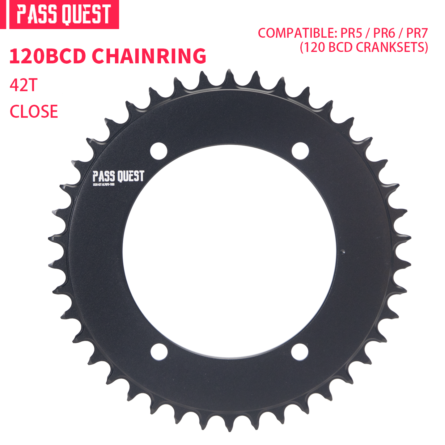X120BCD (4-bolt AERO) for SENICX PR5 round narrow wide sprockets 38-58T