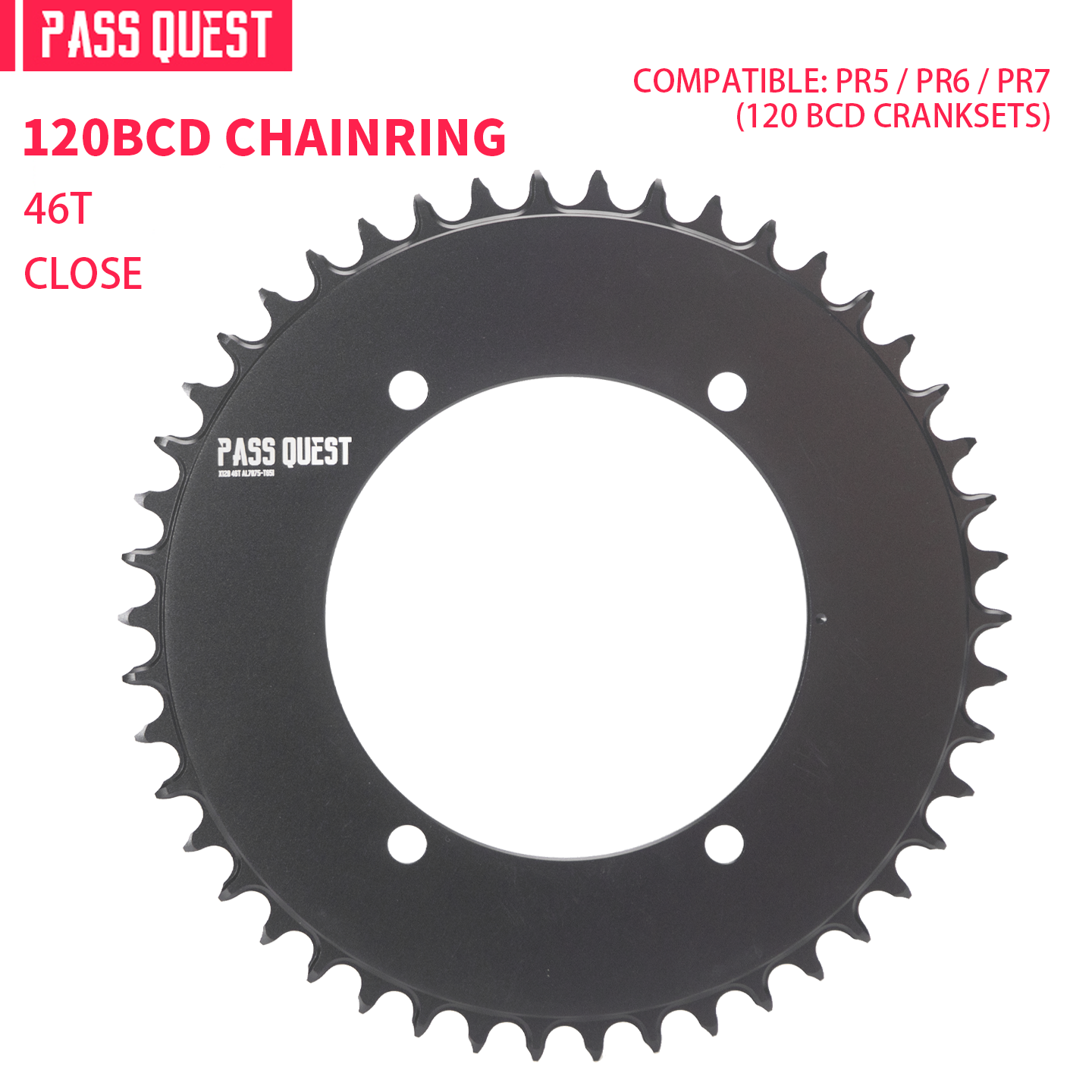 X120BCD (4-bolt AERO) for SENICX PR5 round narrow wide sprockets 38-58T