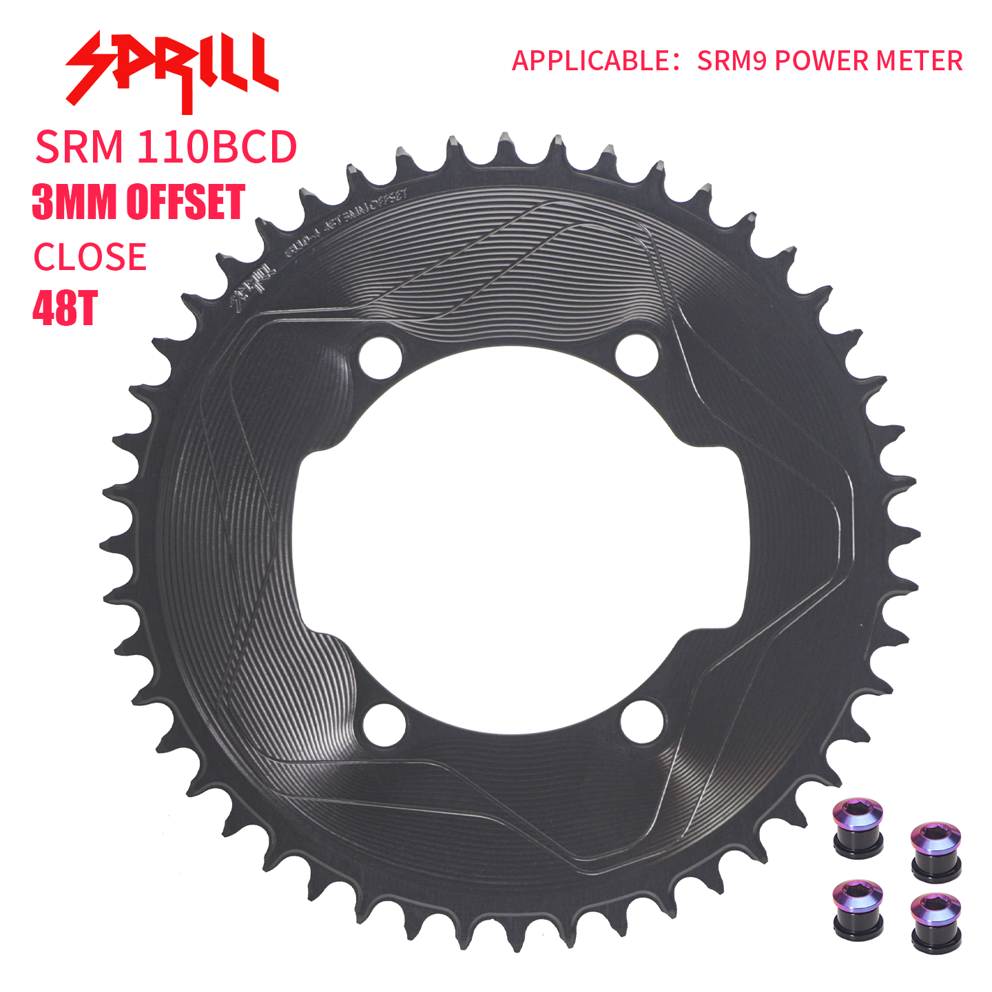 SRAM SRM7 SRM9 110BCD 3mm offset AERO Narrow Wide Chainring 46-58T