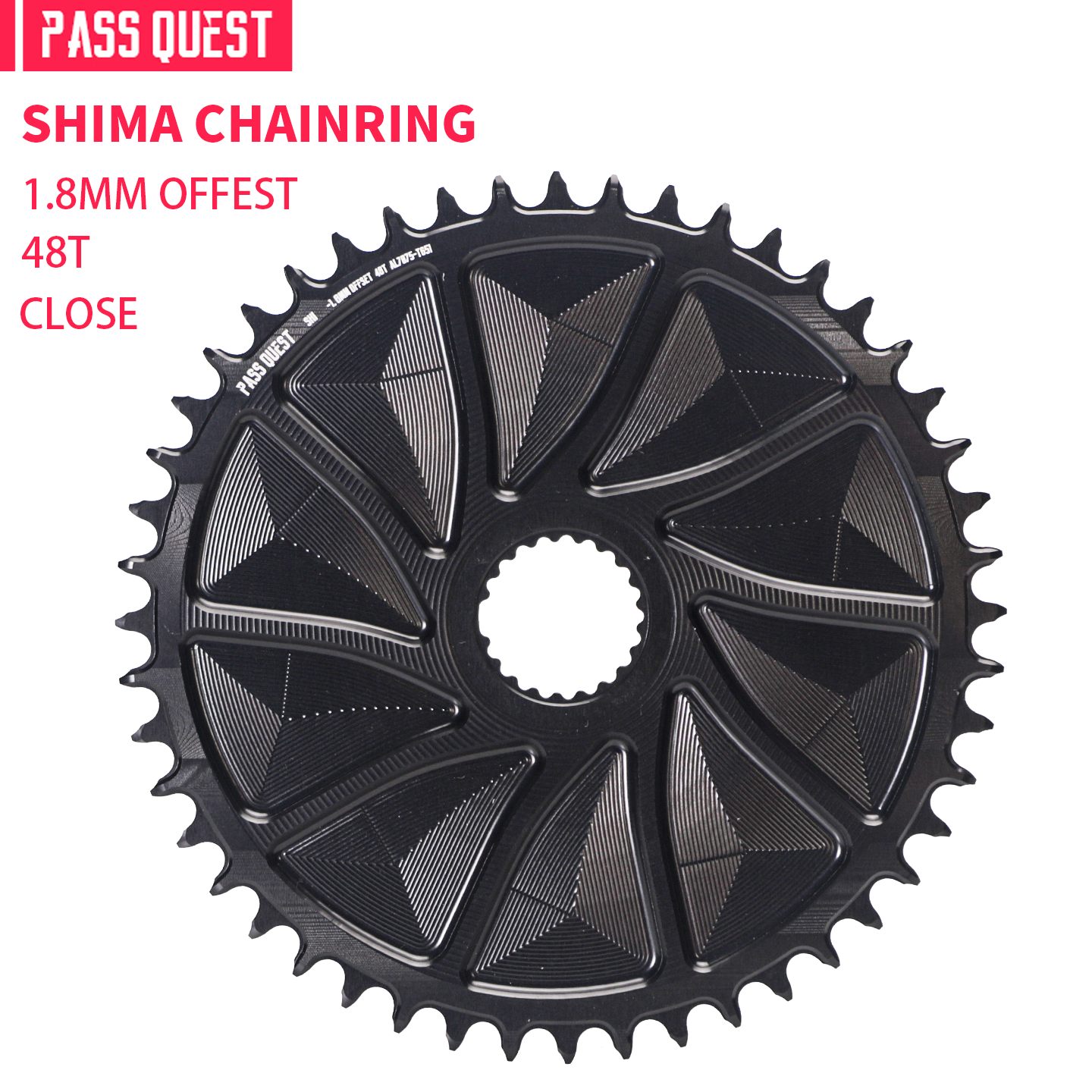 SHIMANO (1.8mm inward/outward offset) GRAVEL/ROAD narrow wide chainring 40-48T