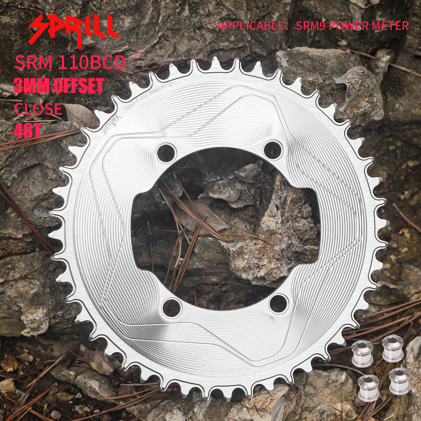 SRAM SRM7 SRM9 110BCD 3mm offset AERO Narrow Wide Chainring 46-58T