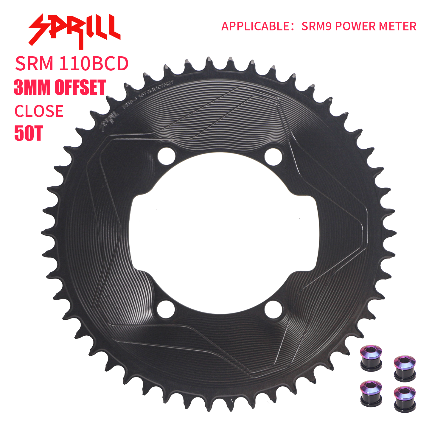 SRAM SRM7 SRM9 110BCD 3mm offset AERO Narrow Wide Chainring 46-58T
