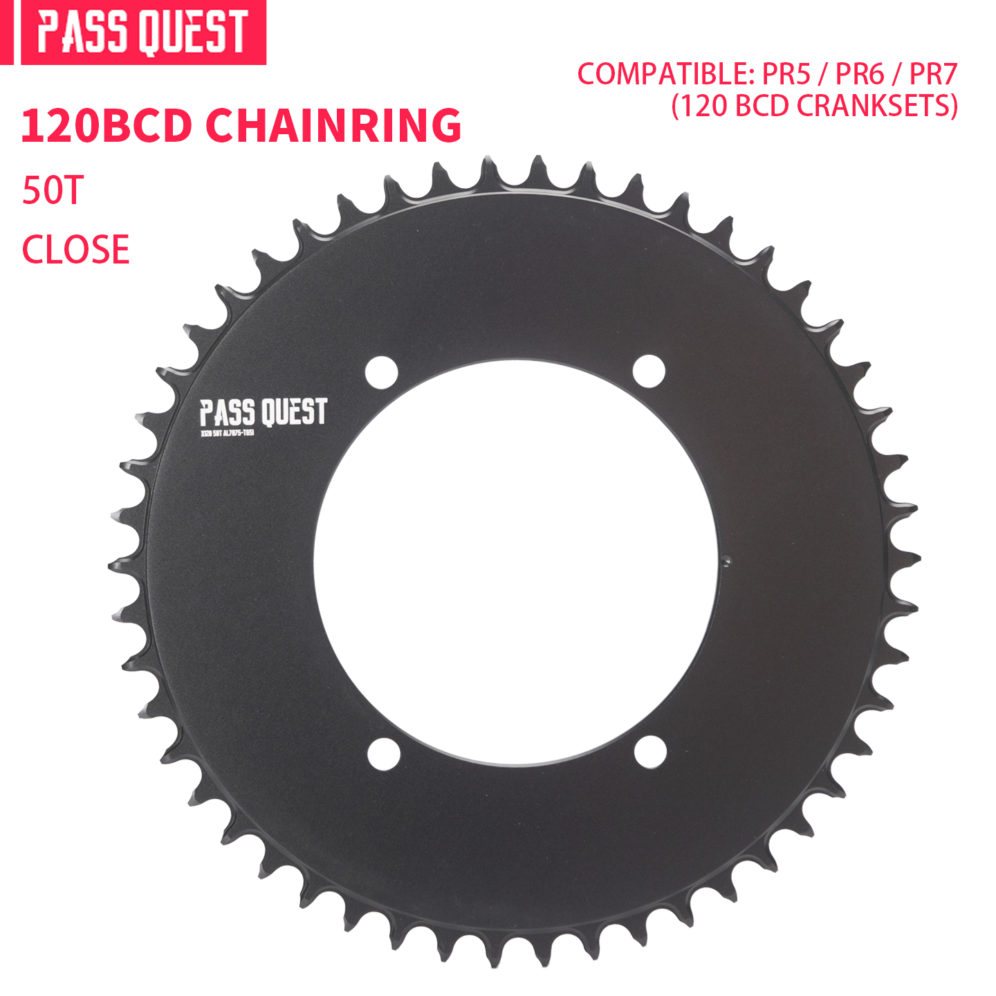 X120BCD (4-bolt AERO) for SENICX PR5 round narrow wide sprockets 38-58T