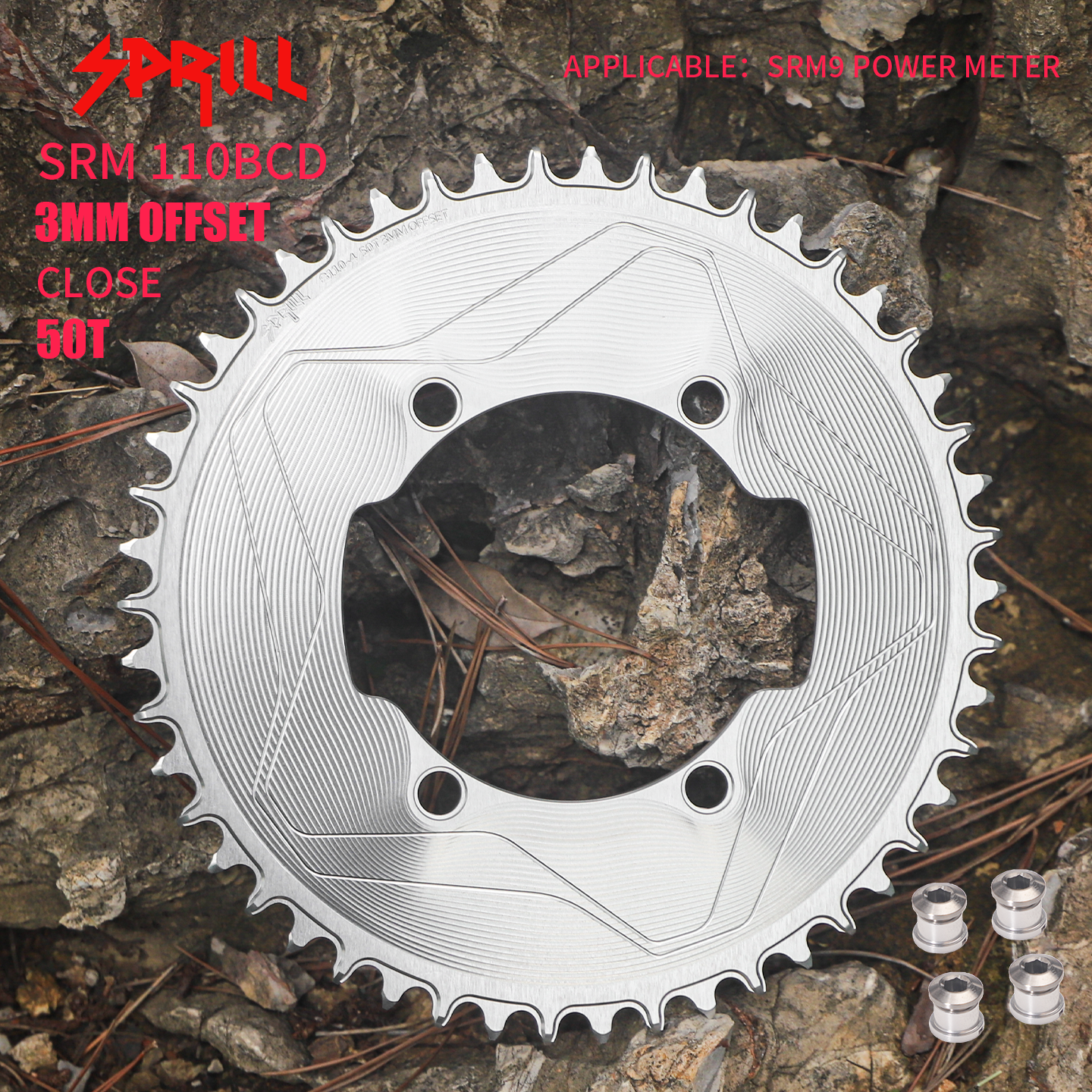 SRAM SRM7 SRM9 110BCD 3mm offset AERO Narrow Wide Chainring 46-58T