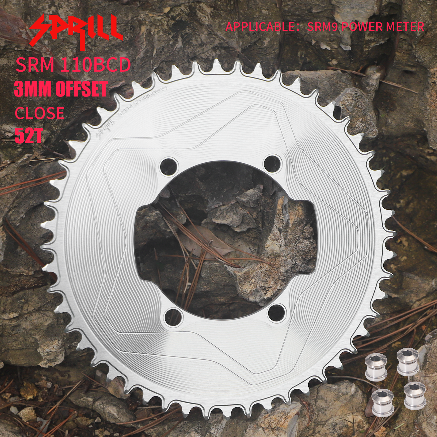 SRAM SRM7 SRM9 110BCD 3mm offset AERO Narrow Wide Chainring 46-58T