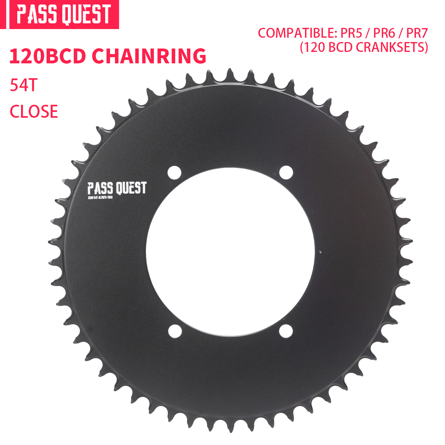 X120BCD (4-bolt AERO) for SENICX PR5 round narrow wide sprockets 38-58T