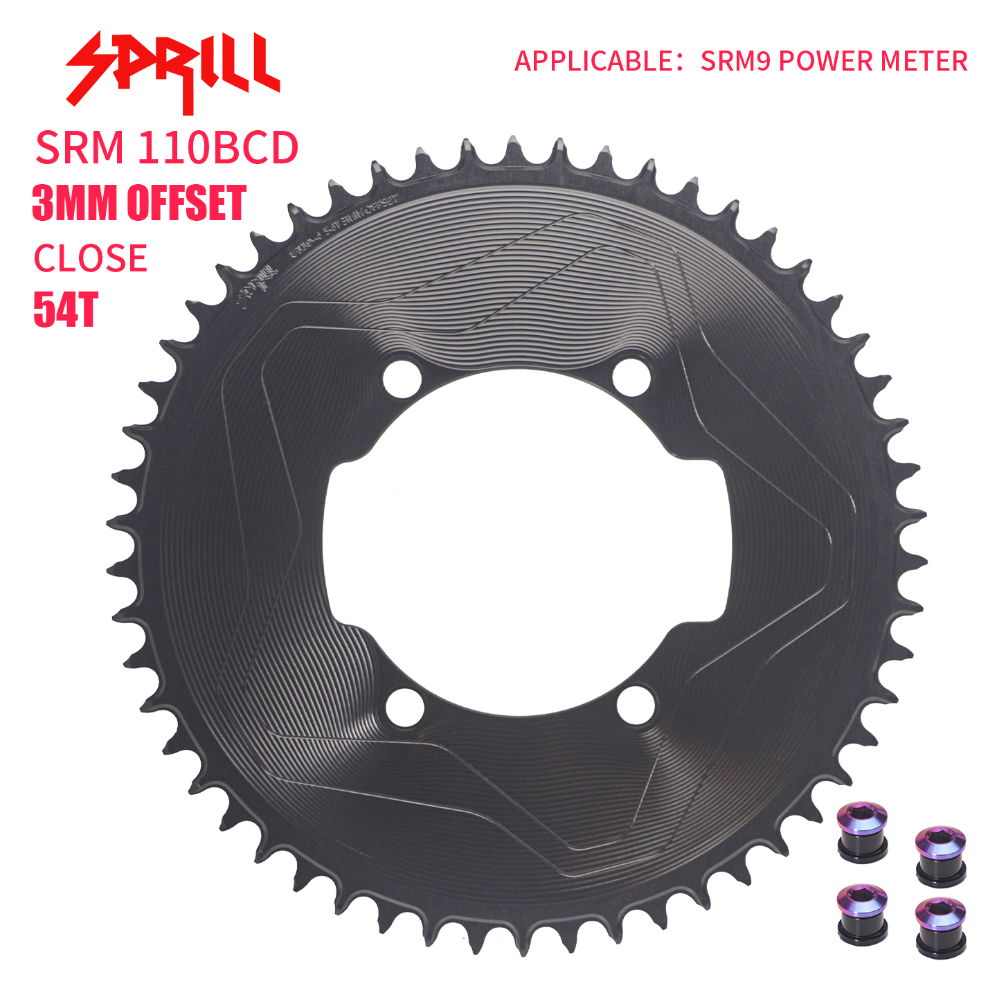 SRAM SRM7 SRM9 110BCD 3mm offset AERO Narrow Wide Chainring 46-58T