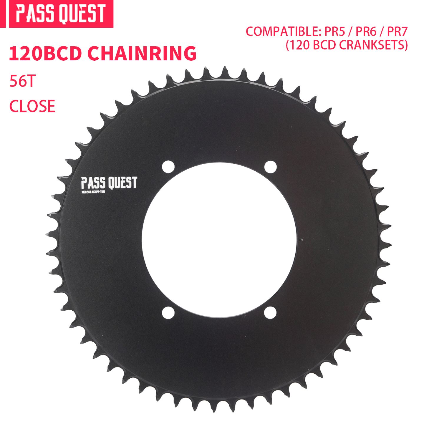 X120BCD (4-bolt AERO) for SENICX PR5 round narrow wide sprockets 38-58T