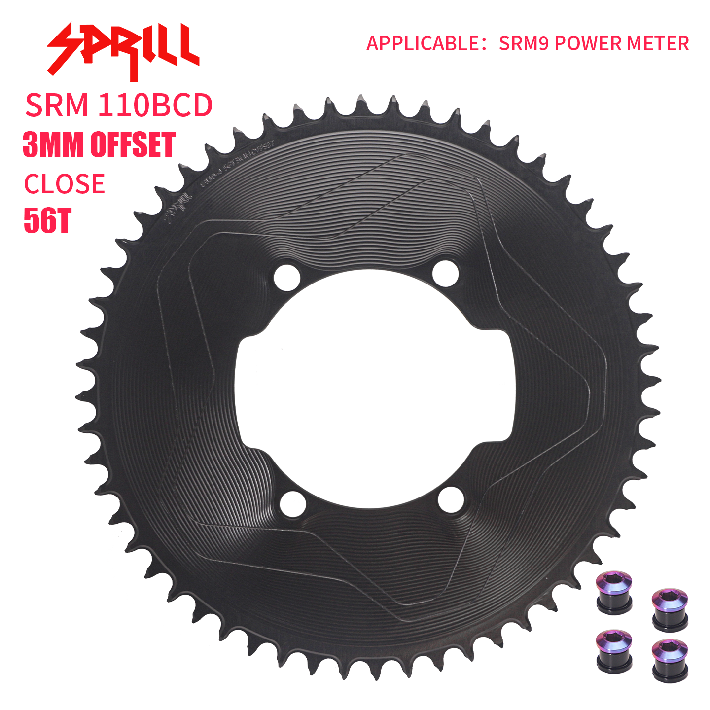 SRAM SRM7 SRM9 110BCD 3mm offset AERO Narrow Wide Chainring 46-58T