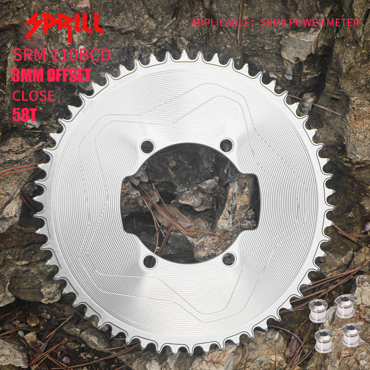 SRAM SRM7 SRM9 110BCD 3mm offset AERO Narrow Wide Chainring 46-58T
