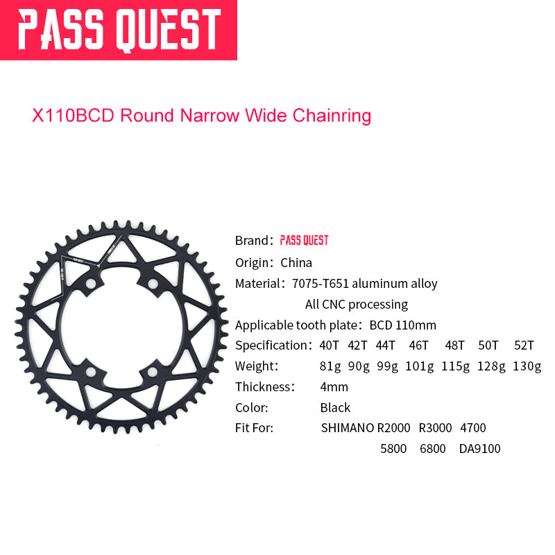 SHIMANO X110BCD (4-bolt ) Round Narrow Wide Chainring