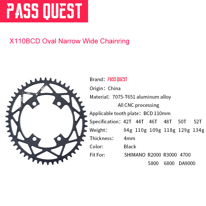 SHIMANO X110 BCD (4-bolt) Oval narrow wide chainring