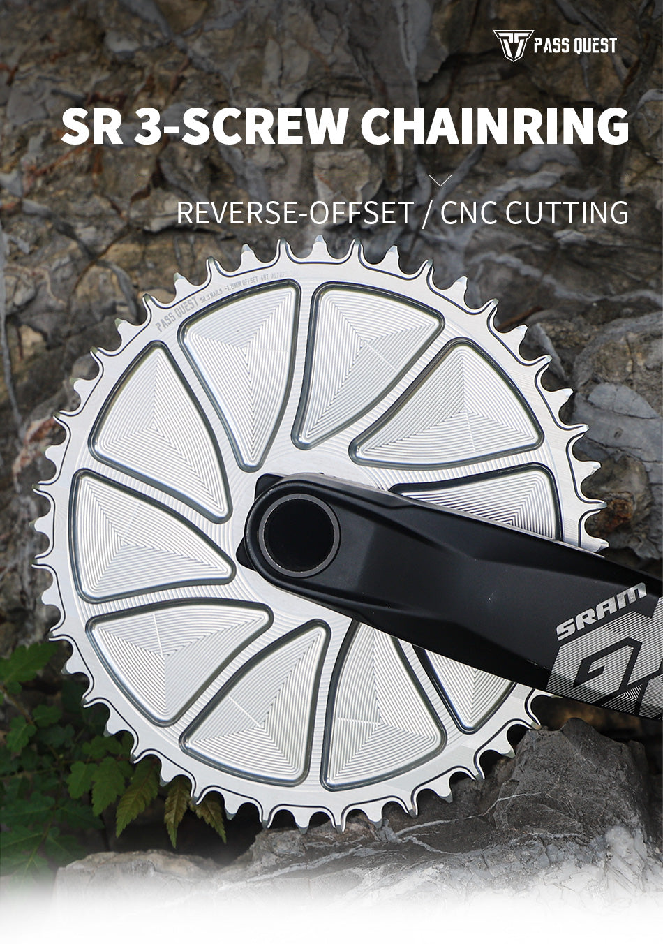 SRAM 3 Bolt (1.8mm offset outward) GRAVEL/ROAD Narrow Wide Chainring 42-48T