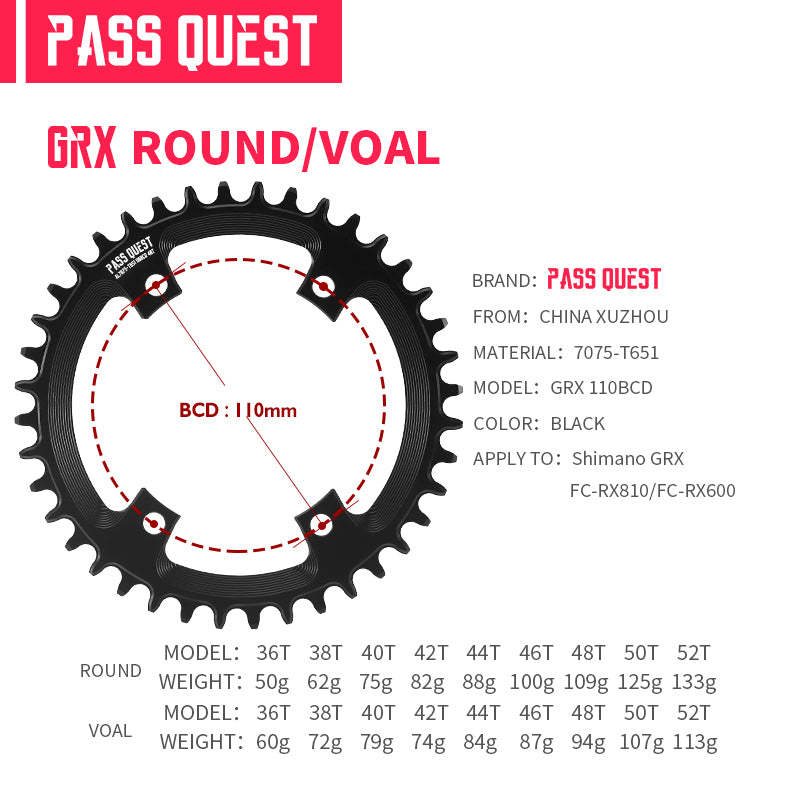 SHIMANO GRX 110BCD Narrow Wide Chainring