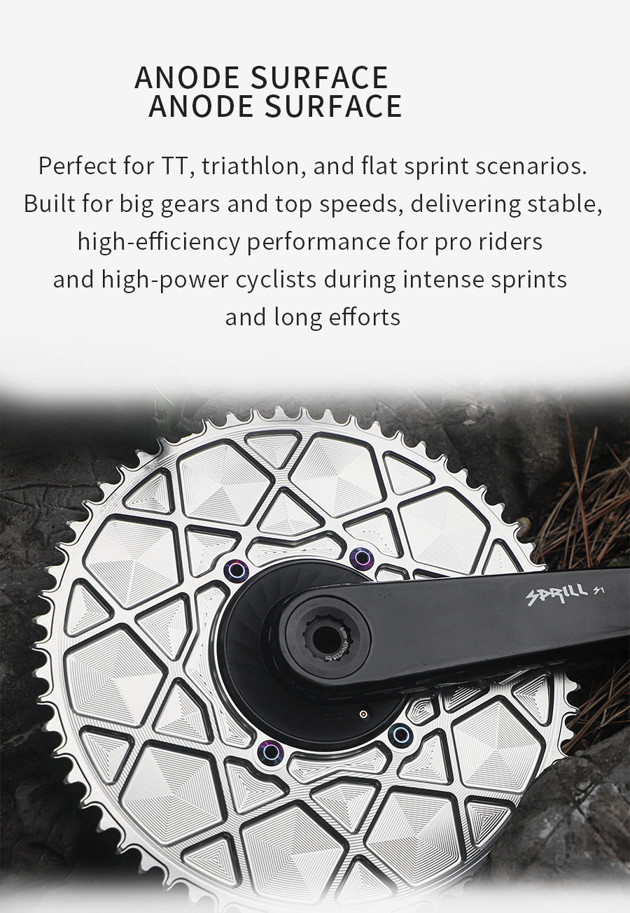 PASS QUEST X110BCD High strength AERO Texture Narrow Wide Chainring 54-66T