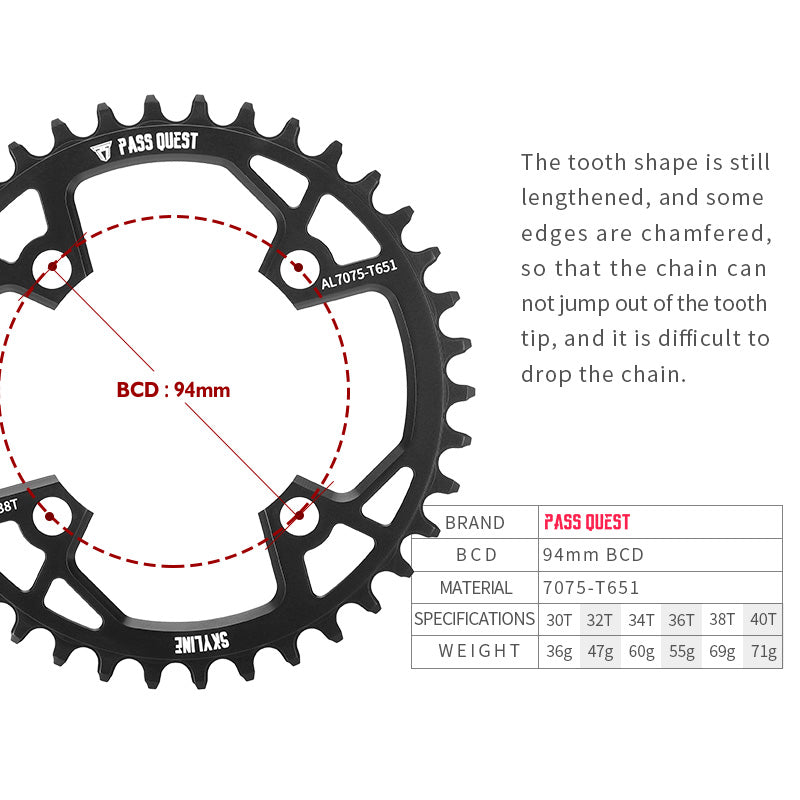 SRAM 94 BCD Round Narrow Wide Chainring