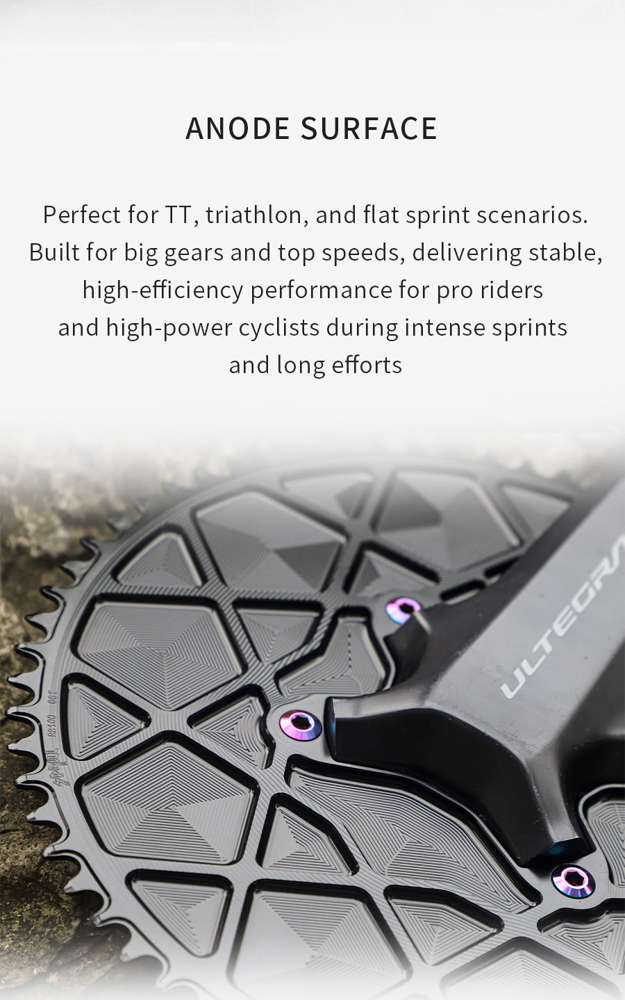PASS QUEST fully enclosed positive and negative gears for TT riders. Thickest part 5mm. Suitable forR8100/ R9200, 54T-66T.