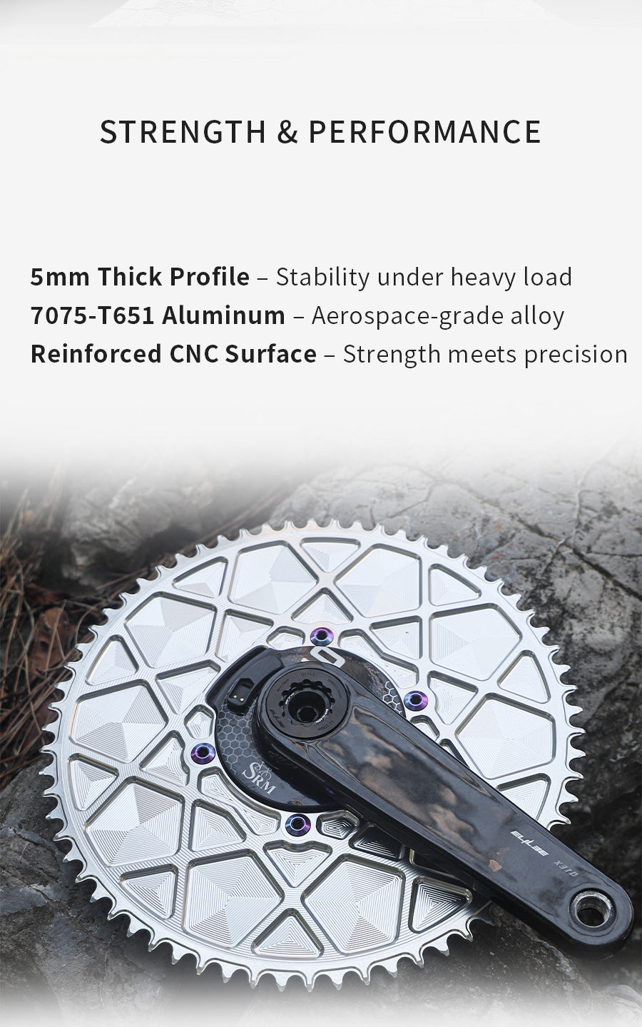 SRAM SRM 110BCD High strength AERO Narrow Wide Chainring 54-66T