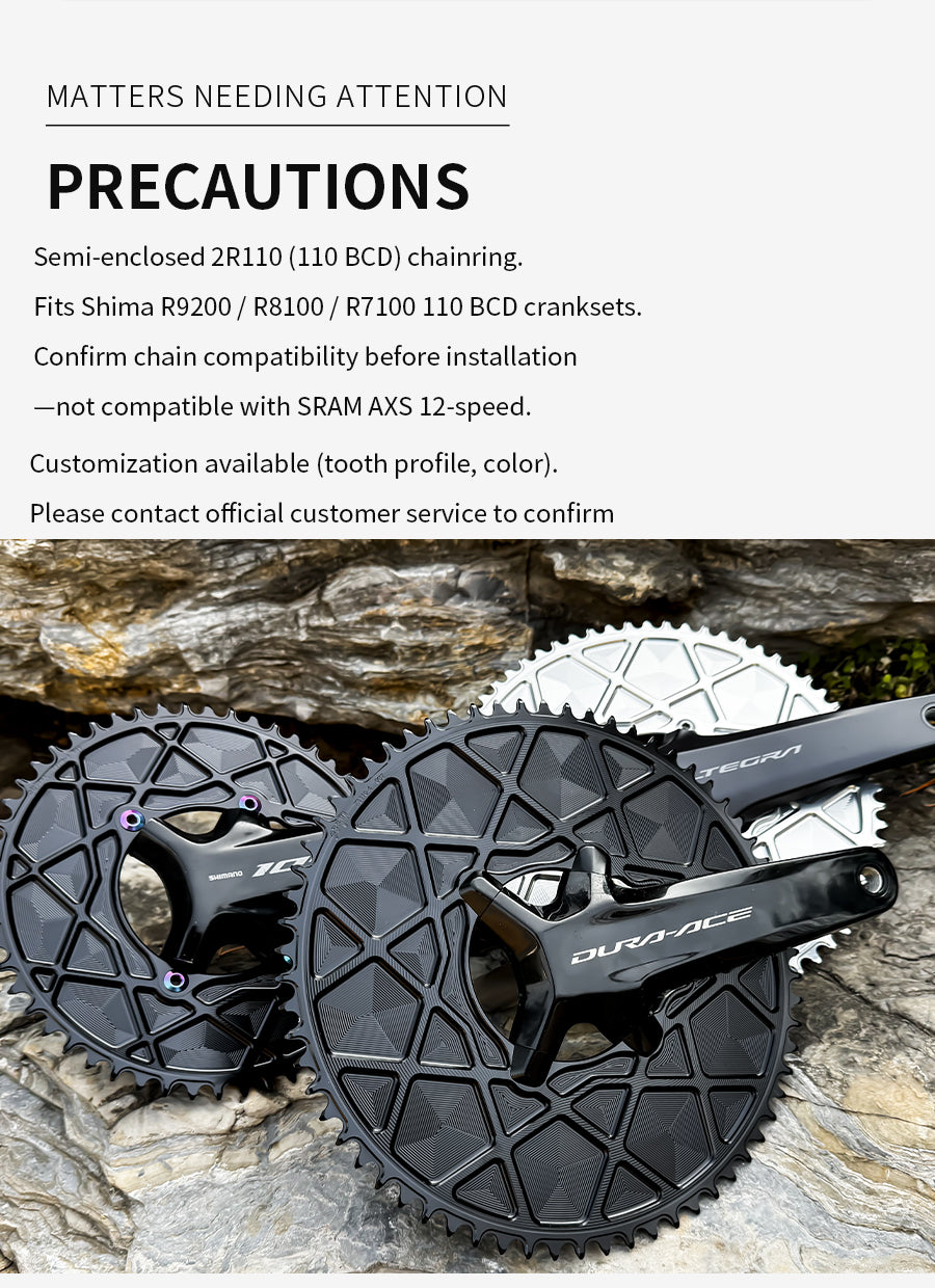 SHIMANO 110BCD R9200 R8100 R7100 High strength AERO Narrow Wide Chainring