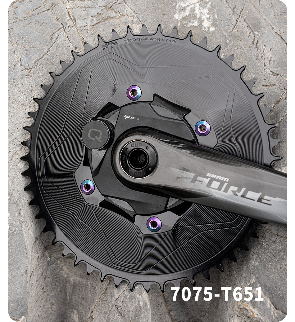 PASS QUEST SPRILL F107BCD 3mm offset AXS (4-bolt AERO) Round Narrow Wide Chainring