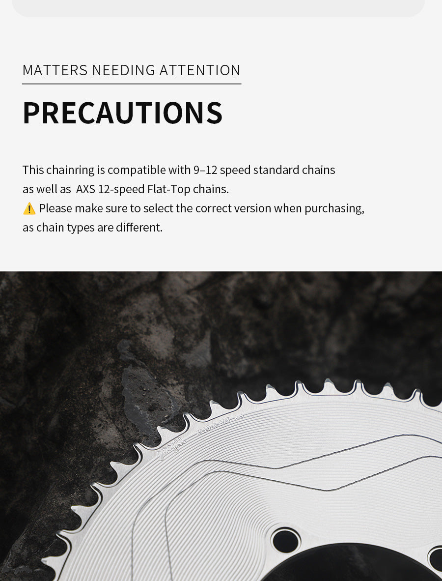 PASS QUEST X110BCD High strength AERO STAR Narrow Wide Chainring 56-66T