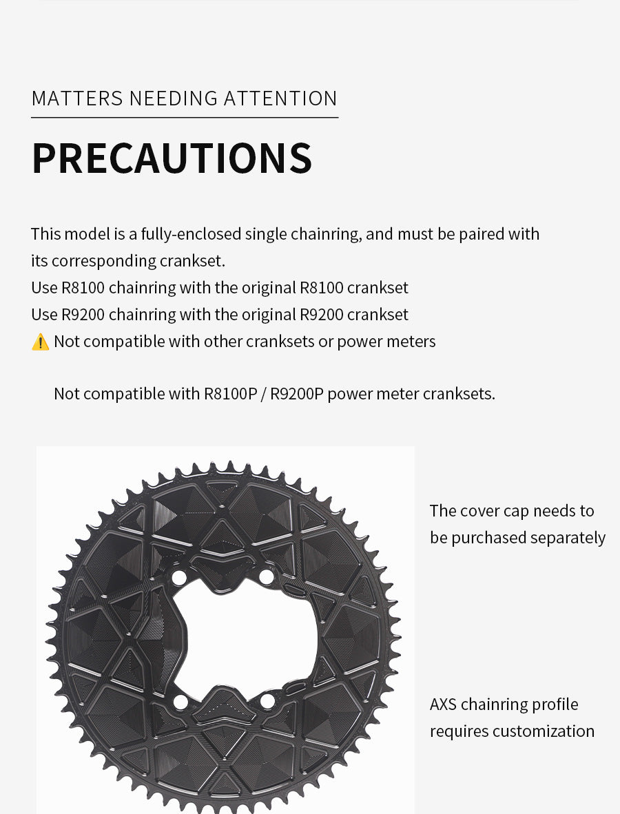 PASS QUEST fully enclosed positive and negative gears for TT riders. Thickest part 5mm. Suitable forR8100/ R9200, 54T-66T.