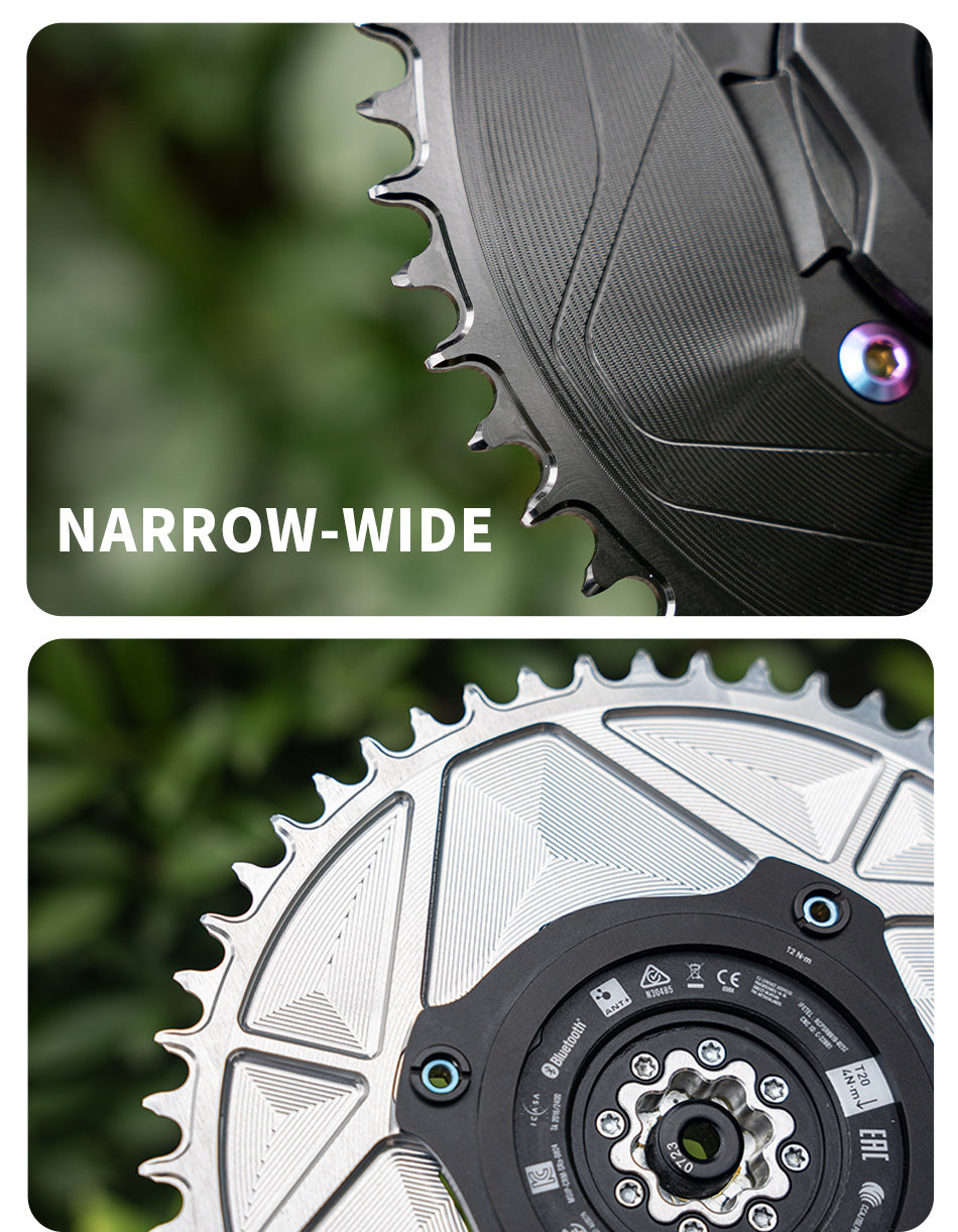 PASS QUEST SPRILL F107BCD 3mm offset AXS (4-bolt AERO) Round Narrow Wide Chainring