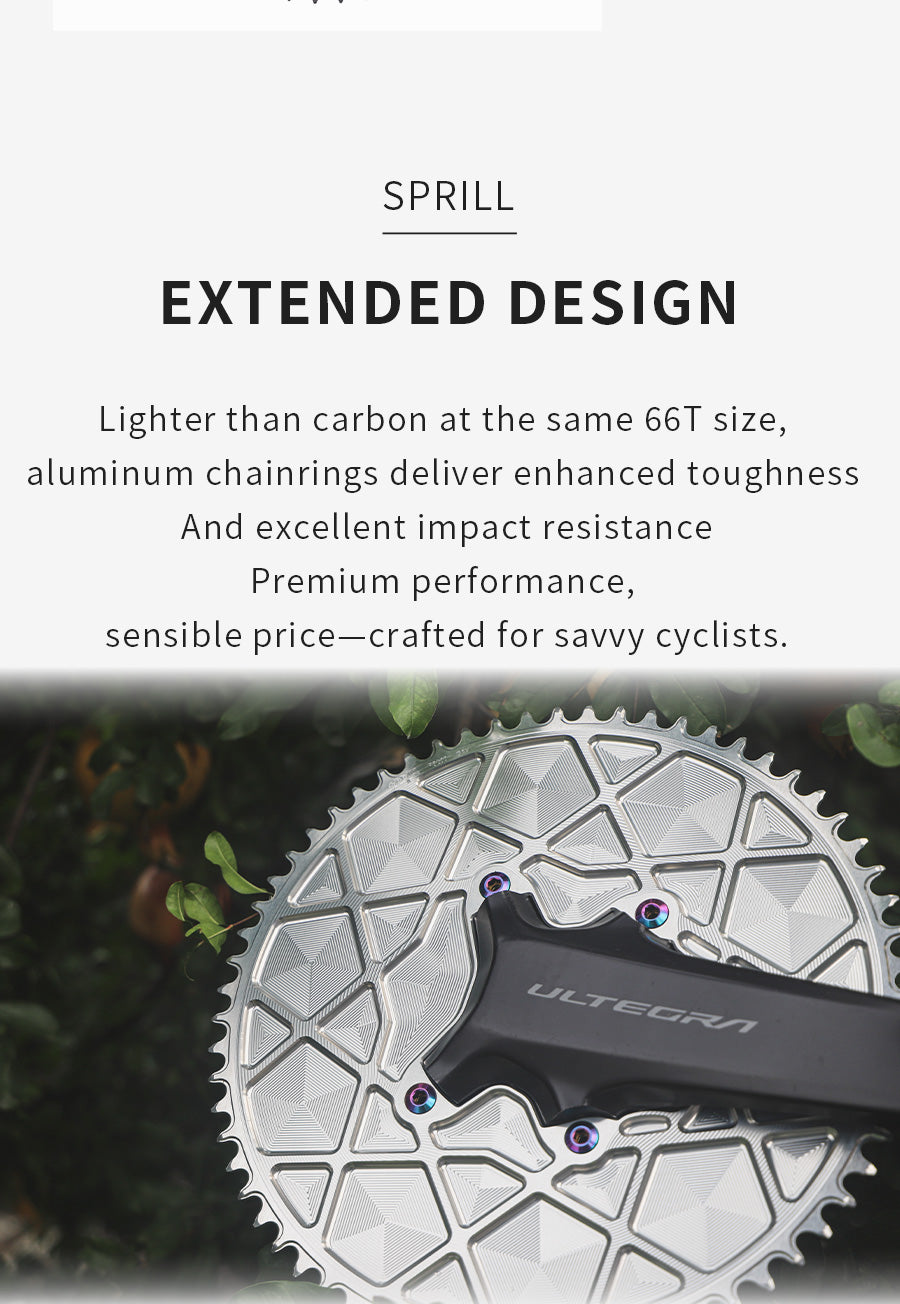 PASS QUEST fully enclosed positive and negative gears for TT riders. Thickest part 5mm. Suitable forR8100/ R9200, 54T-66T.
