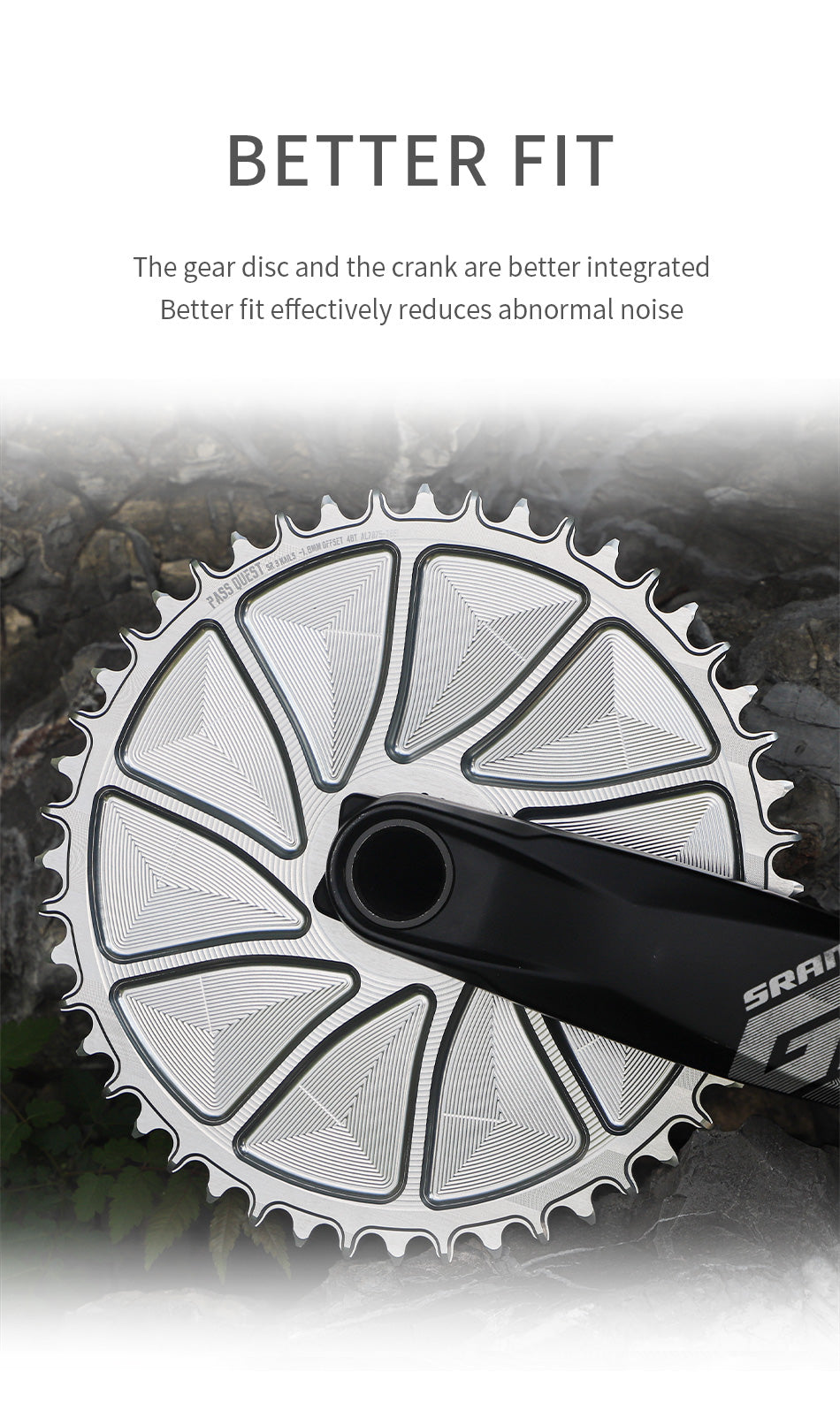 SRAM 3 Bolt (1.8mm offset outward) GRAVEL/ROAD Narrow Wide Chainring 42-48T