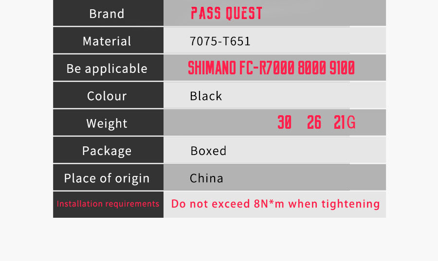 CRANK BOLT 1X ( R7000 R8000 R8100 R9100 R9200) Crankset screws