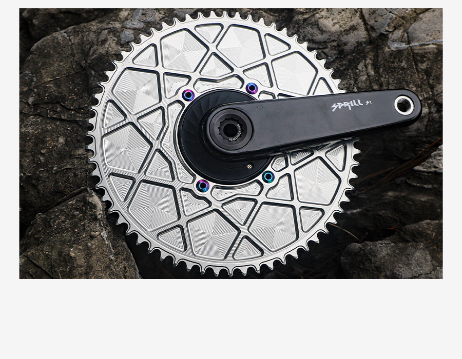 PASS QUEST X110BCD High strength AERO Texture Narrow Wide Chainring 54-66T