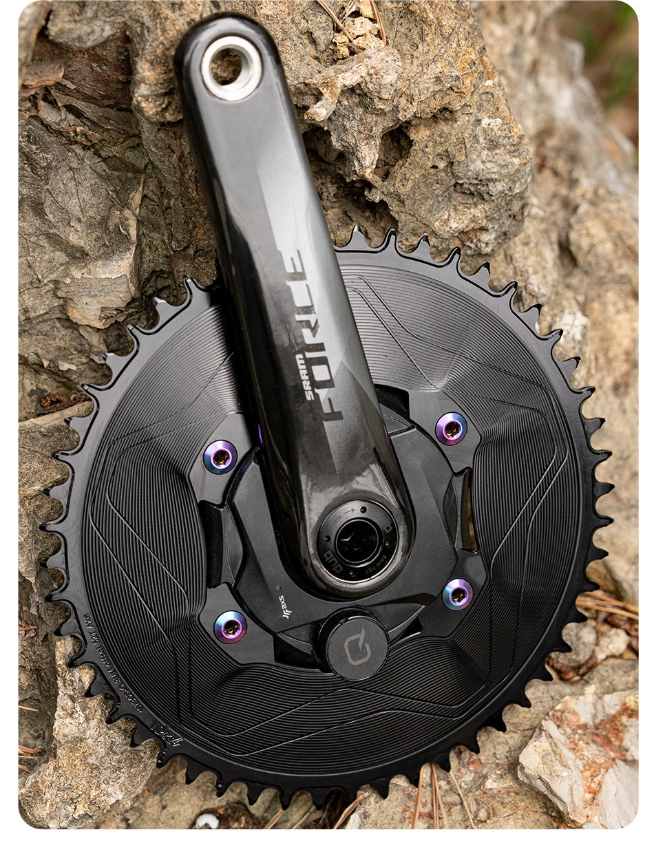 PASS QUEST SPRILL F107BCD 3mm offset AXS (4-bolt AERO) Round Narrow Wide Chainring