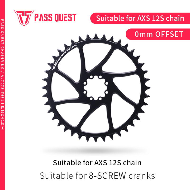 SRAM FORCE 8Nails AXS ( 0mm offset) HOLLOW Mountain XX SL Narrow Wide Chainring 34-44T