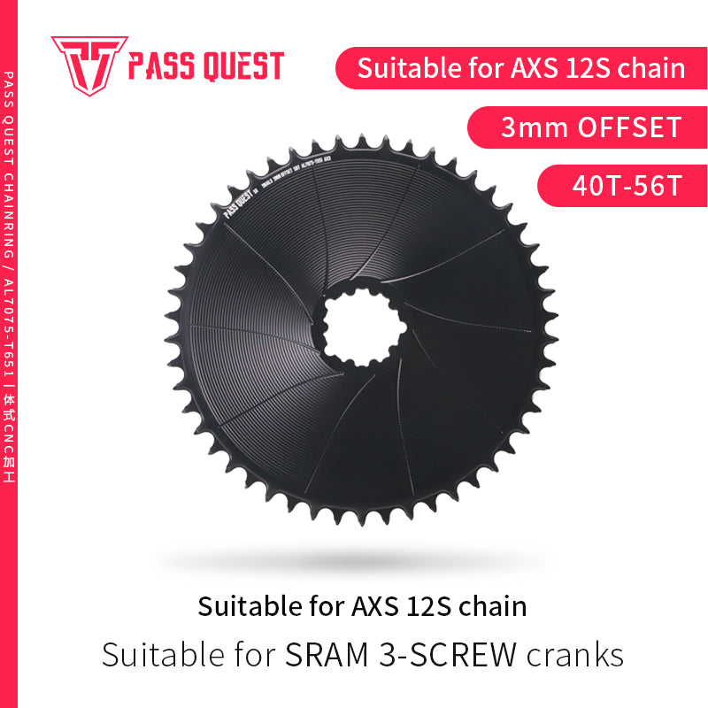 SRAM GXP/DUB ( 3mm offset) GRAVEL/ROAD Narrow Wide Chainring 40-56T AXS