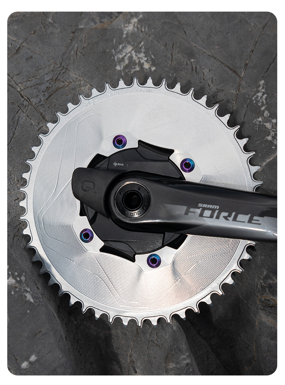 PASS QUEST SPRILL F107BCD 3mm offset AXS (4-bolt AERO) Round Narrow Wide Chainring