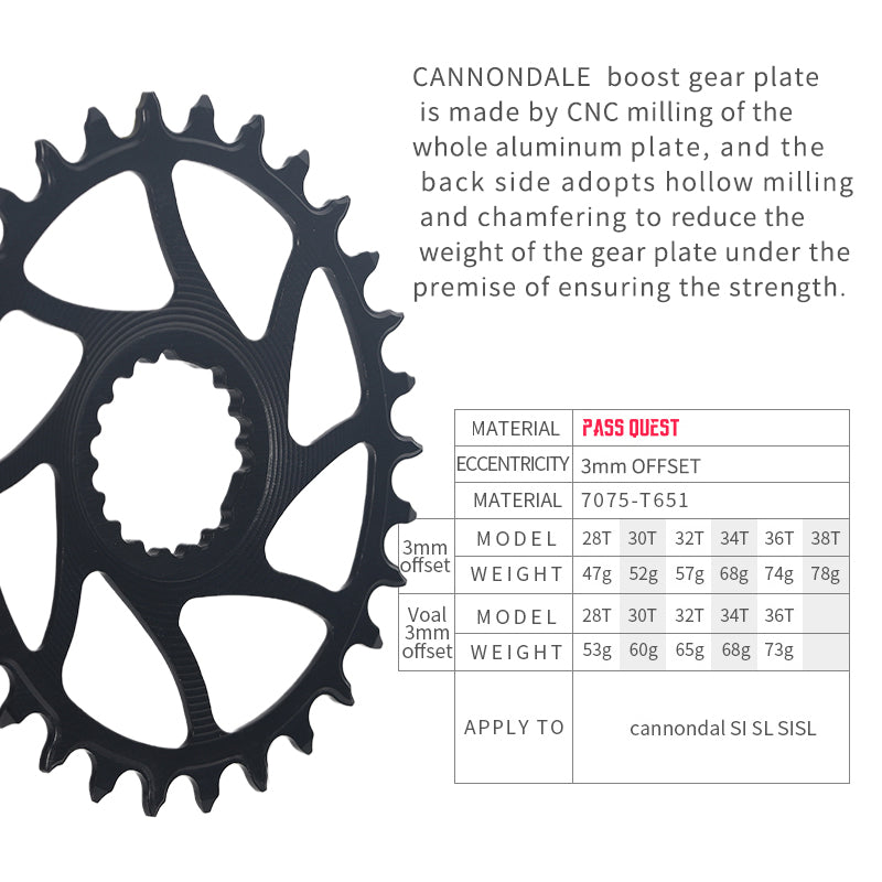 CANNONDALE BOOST MTB Oval (3mm offset) Narrow Wide Chainring