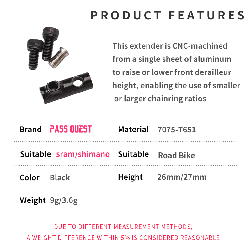 PASS QUEST Road Bike Front Derailleur Extender