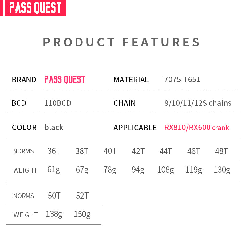 SHIMANO GRX 110 BCD AERO Narrow Wide Chainring