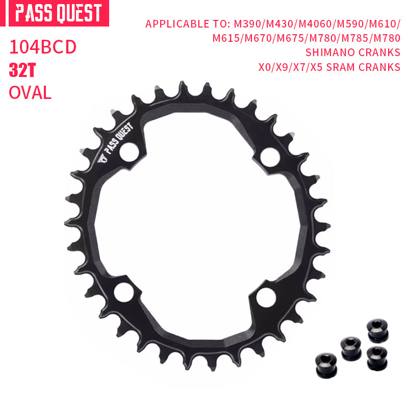 104BCD Oval Narrow Wide Chainring