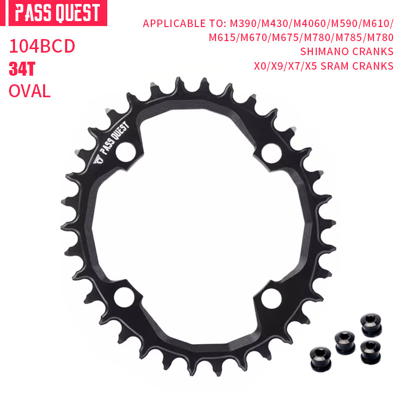 104BCD Oval Narrow Wide Chainring