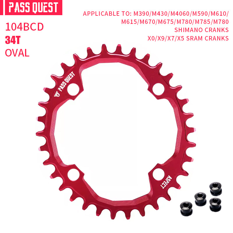 104BCD Oval Narrow Wide Chainring
