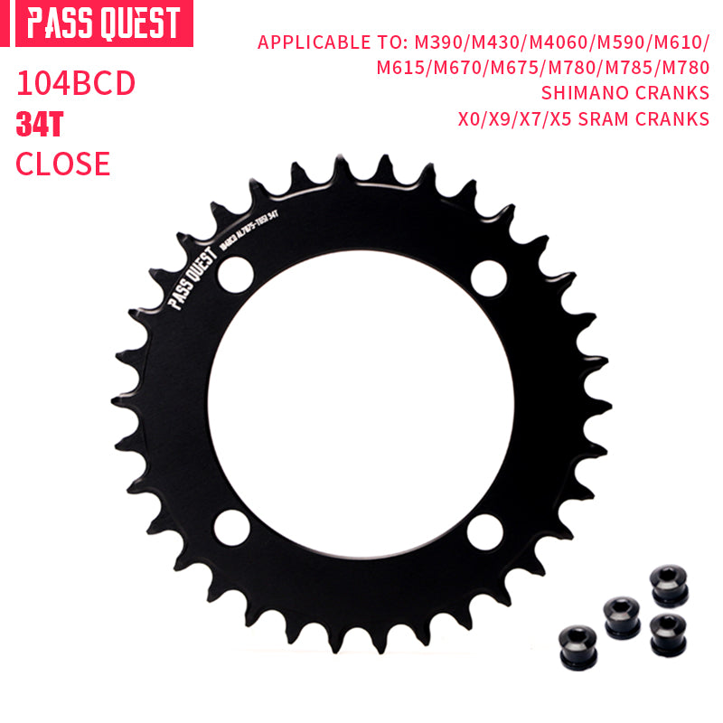 104BCD Round AERO Fade Color Mountain Bike Road Bike Narrow Wide Chainring