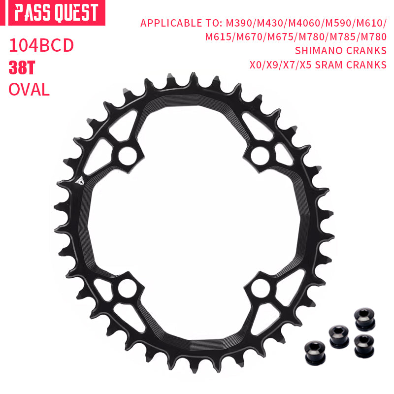 104BCD Oval Narrow Wide Chainring