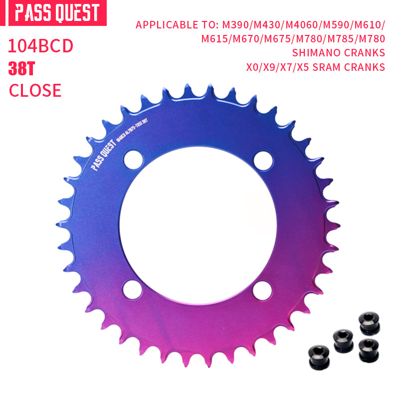 104BCD Round AERO Fade Color Mountain Bike Road Bike Narrow Wide Chainring